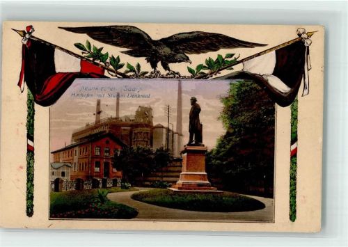 Neunkirchen 1917 Adler Fahnen Stumm-Denkmal Hochöfen