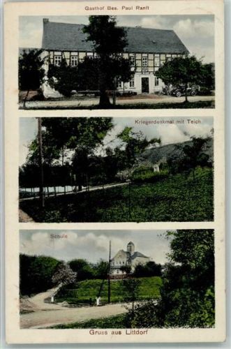 Littdorf Gasthaus Ranft Kriegerdenkmal Teich