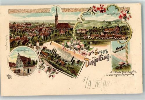 Dingolfing 1898 Hochbrücke Herzogsburg Pilz Schwammerling