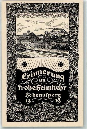 Hohenasperg 1919 Bahnhof Volkshilfe f. württemb. Kriegs- u. Zivilgefangene sign. E. Steinau