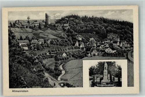 Altmannstein Burgruine Altmannstein Kriegerdenkmal sign. Schneider
