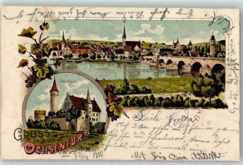 Ochsenfurt 1900 Bezirksamt Mainbrücke Trauben