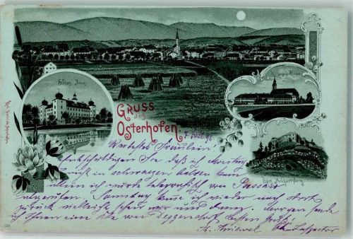Osterhofen 1898 Schloss Moos Damenstift Kloster Burg Hilgartsberg