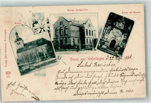 Weferlingen 1900 Kgl. Amtsgericht Kirchportal