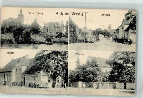 Weßnig Dorfstraße Gasthaus Schloß Kirche Pfarrhaus