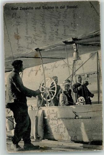 Graf Zeppelin und Tochter in der Gondel