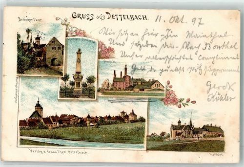 Dettelbach 1897 Brücker Tor Kriegerdenkmal Sternbräu Wallfahrt