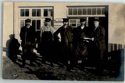 Flensburg Gruppenphoto Tischler Tischlerei Ort handschriftlich