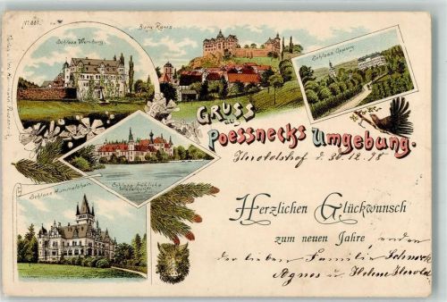Pößneck 1898 Burg Ranis Schloß Hummelshain Schloß Wernburg Wildscheinkopf