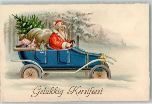 1932 am Steuer eines Automobils das mit Geschenken beladen ist Erika Nr. 6277