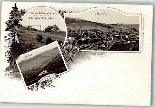 Guebwiller 1896 Gasthaus Belchenkopf Eduard Wolf Belchensee Vorläufer
