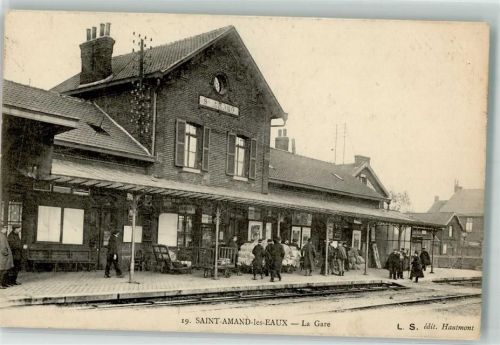 59230 Saint-Amand-les-Eaux 1916 - Bahnhof Soldaten Feldpost WK I Mobile Etappen Kommandantur