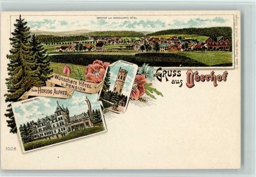 Oberhof Gruss aus - Aussichtsturm, Hotel, Verlag Metz 3208, gute Erhaltung AK