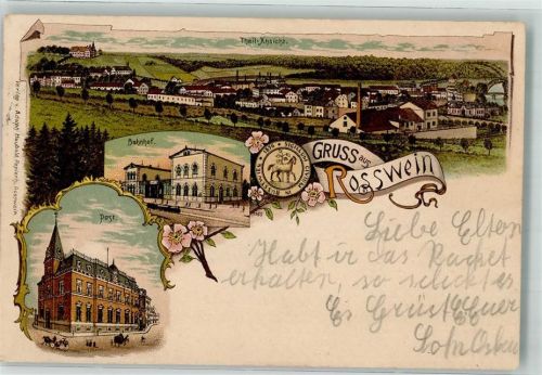 Roßwein 1911 Bahnhof Post