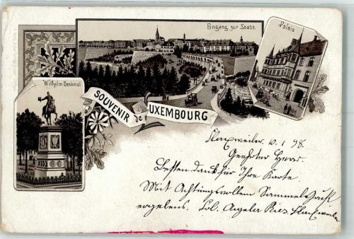 Luxembourg 1898 Denkmal Wilhelm Palais Vorläufer
