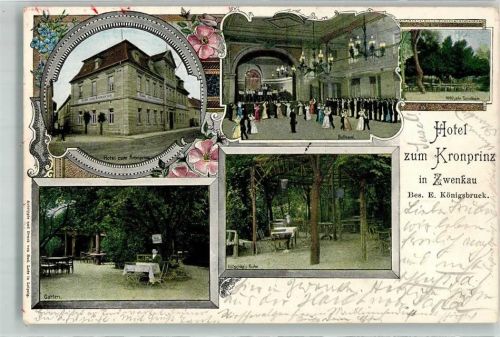 Zwenkau 1900 Hotel Zum Kronprinz E. Königsbruck
