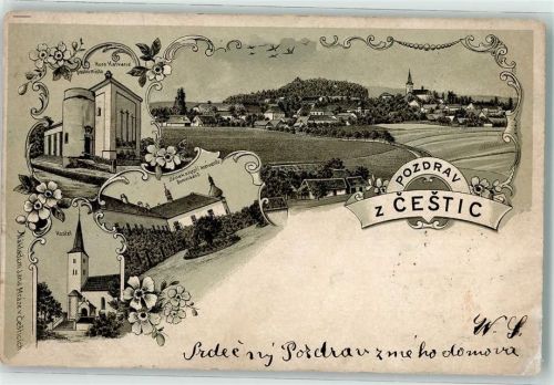 Cestice 1903 Hora Kalvane Kostel