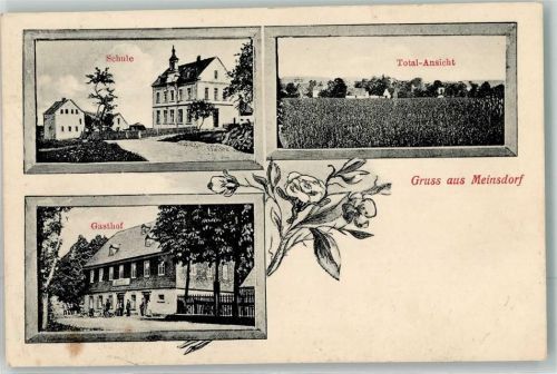 09337 O9271 Meinsdorf b Hohenstein-Ernstthal 1916 - Schule Gasthaus