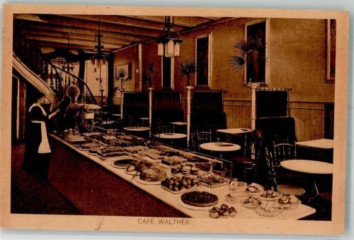 Flensburg 1915 Cafe Walther Kuchentheke Ort lt. Stempel