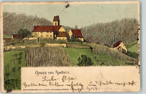 Haagen 1899 Rötteln Burgruine Künstlerpostkarte Nr 11
