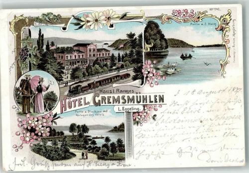 Bad Malente-Gremsmühlen 1897 Hotel Gremsmühlen Bahnhof Diecksee Parkanlage