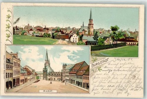 Burgstädt 1901 Marktplatz