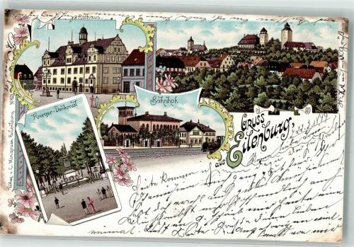 Eilenburg 1899 Rathaus Kriegerdenkmal Bahnhof