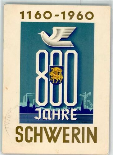 Schwerin 800 Jahre Schwerin Brieftaube Festpostkarte