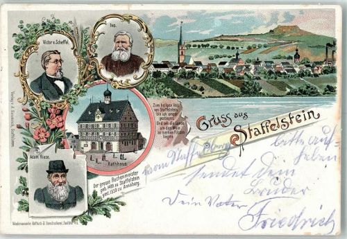 Staffelstein 1897 Rathaus Adam Riese Ivo Victor v. Scheffel