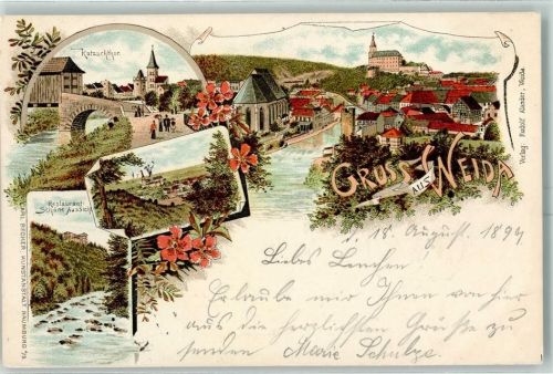 Weida 1897 Katzschthor Restaurant Schöne Aussicht