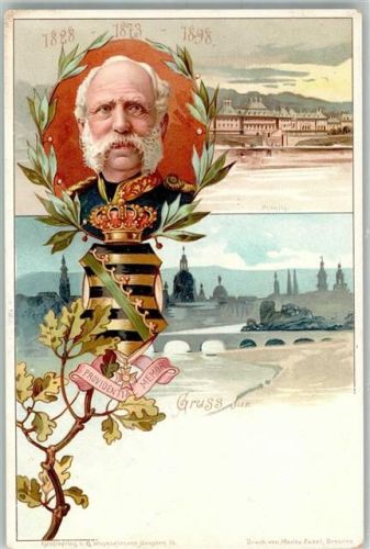 1898 Gruss aus König Albert 25. jähriges Regierungsjubiläum