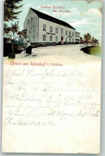 Reinsdorf 1911 Gasthaus Reinsdorf Fahrradfahrerin