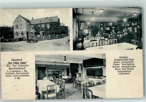 09328 O9293 Lunzenau - Gasthof Zum frohen Zecher Besitzer Max Schindler