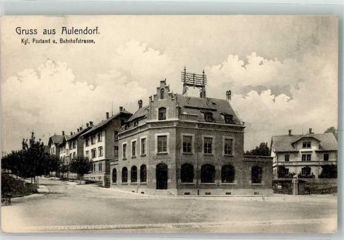 Aulendorf 1906 Bahnhofstraße Kgl. Postamt
