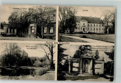 Krampfer 1917 Grabstätte Generalfeldmarschall Graf Blumenthal Schloß Schloßgarten Gasthaus Uenze