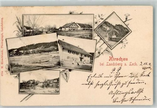 86934 W8911 Hirschau , Oberbay 1900 - Der Lech Bauernhaus