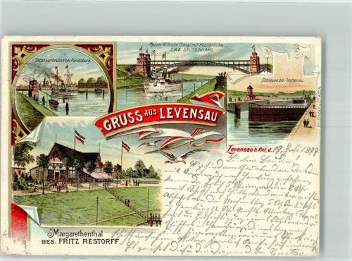 Levensau 1899 Kaiser Wilhelm Kanal Hochbrücke Schleuse Holtenau