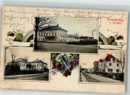 Hartau 1907 Grosshartau Weinkrug Post Gasthaus Bahnhof