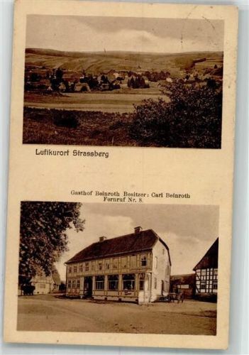 Straßberg 1920 Gasthaus Beinroth Bahnpost Zug 21 Inflationsporto