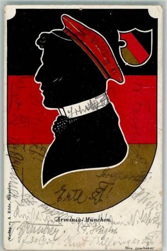 W8000 München Arminia Verlag A. Röde Studentenwappen 1907
