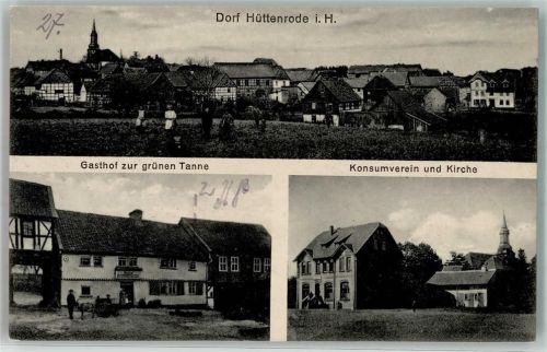 Hüttenrode Konsumverein Kirche Gasthaus zur grünen Tanne
