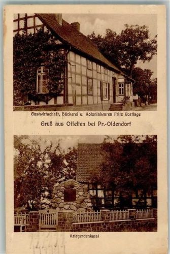 Offelten Gasthaus-Bäckerei Vortlage Kriegerdenkmal