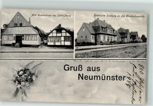Neumünster Schleußberg Alte Häuser Städtische Siedlung Ehndorferstraße Blumenstrauß