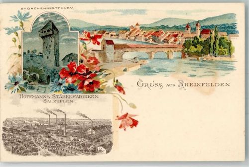 Rheinfelden Storchennestturm Hoffmann's Stärkefabriken Rheinbrücke
