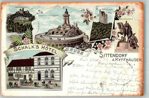 Sittendorf 1899 Reiterstandbild Hotel Schalk Rothenburg Kaiser Wilhelm-Denkmal Kyffhäuser