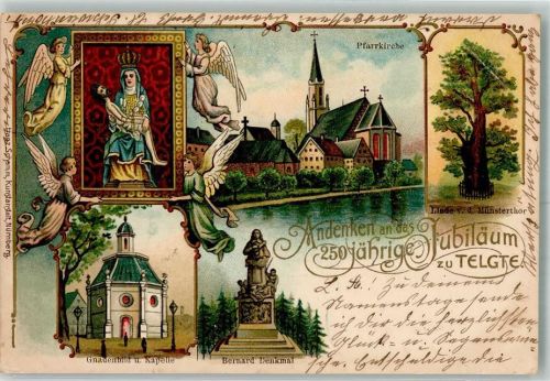Telgte 1904 250- jähriges Jubiläum Marienlinde Bernard-Denkmal Pfarrkirche Engel Gnadenbild Gnadenkapelle