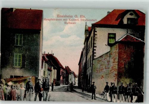 Ensisheim 1908 Uniform Justizgebäude Rathaus Hauptstrasse