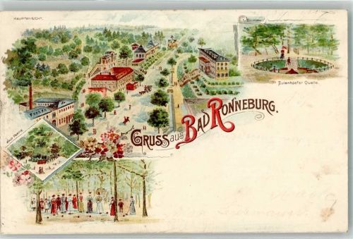 07580 O6516 Ronneburg , Thür 1899 Lithographie Eulenhöfer Quelle