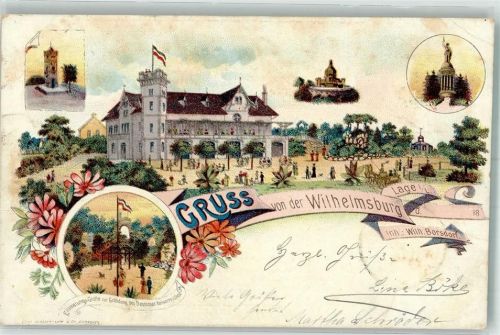Lage 1898 Lithographie Gasthaus Wilhelmsburg Hermanns-Denkmal