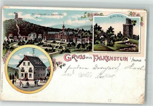 Falkenstein 1902 Burg-Ruine Heilanstalt